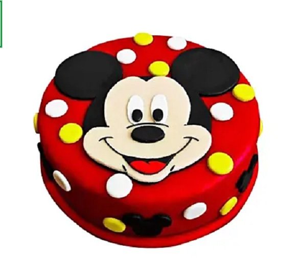 Mickey Mouse Double Layer Birthday Cake With Name
