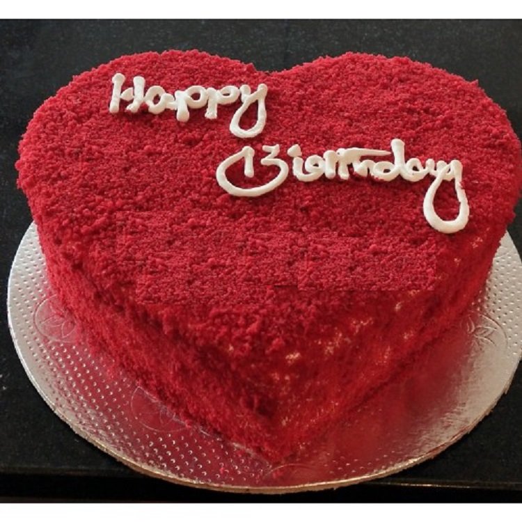 Romantic Heart Shape Red Velvet Cake | Order Online at Bakers Fun