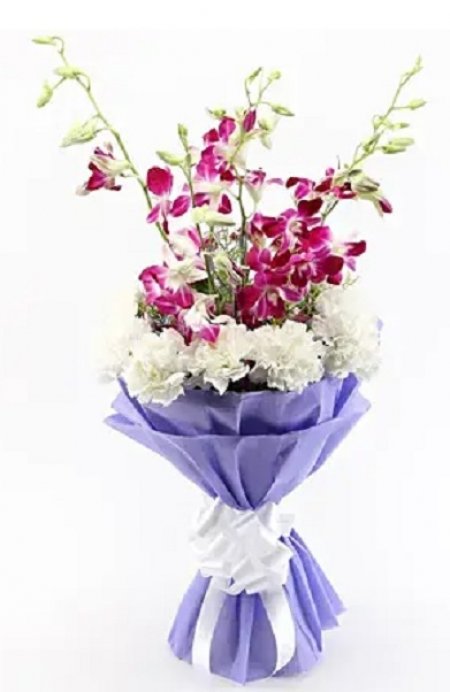 Purple & White Flower Bouquet